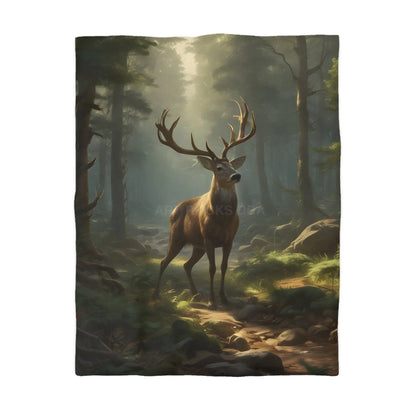 Deer in the Forest Microfiber Duvet Cover Cozy Bedroom Decor Perfect for Wildlife Lovers Rustic Home Design Great Gift