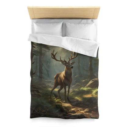 Deer in the Forest Microfiber Duvet Cover Cozy Bedroom Decor Perfect for Wildlife Lovers Rustic Home Design Great Gift