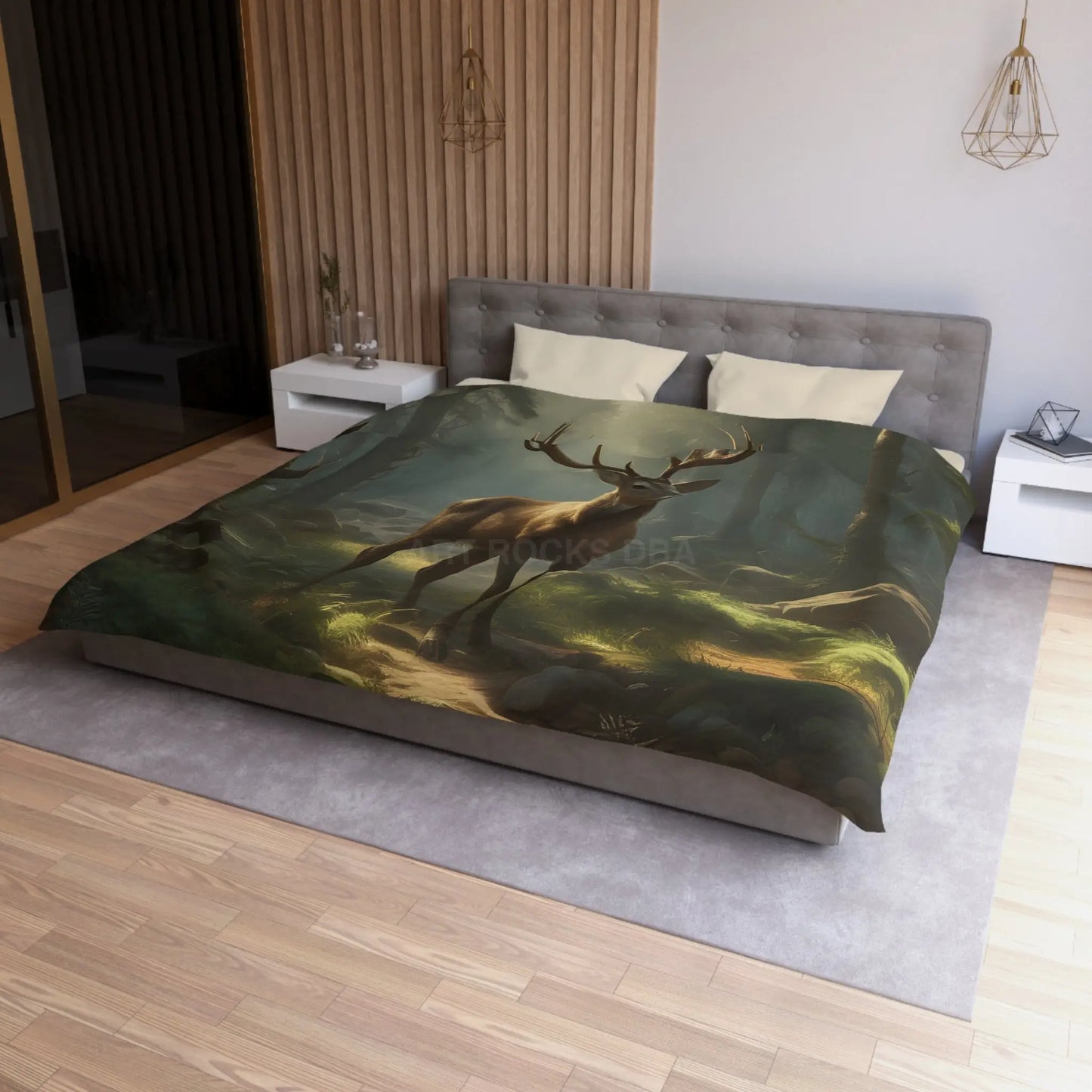 Deer in the Forest Microfiber Duvet Cover Cozy Bedroom Decor Perfect for Wildlife Lovers Rustic Home Design Great Gift