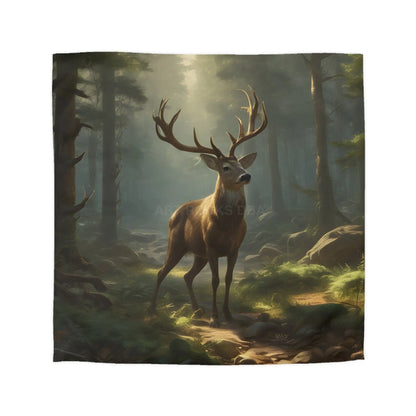 Deer in the Forest Microfiber Duvet Cover Cozy Bedroom Decor Perfect for Wildlife Lovers Rustic Home Design Great Gift