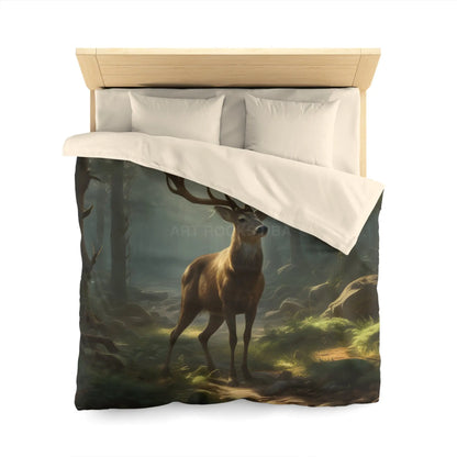 Deer in the Forest Microfiber Duvet Cover Cozy Bedroom Decor Perfect for Wildlife Lovers Rustic Home Design Great Gift