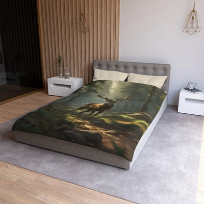 Deer in the Forest Microfiber Duvet Cover Cozy Bedroom Decor Perfect for Wildlife Lovers Rustic Home Design Great Gift