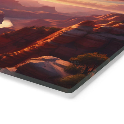 Desert Canyon Sunset Cutting Board — Scenic Grand Canyon River Landscape - Home Decor