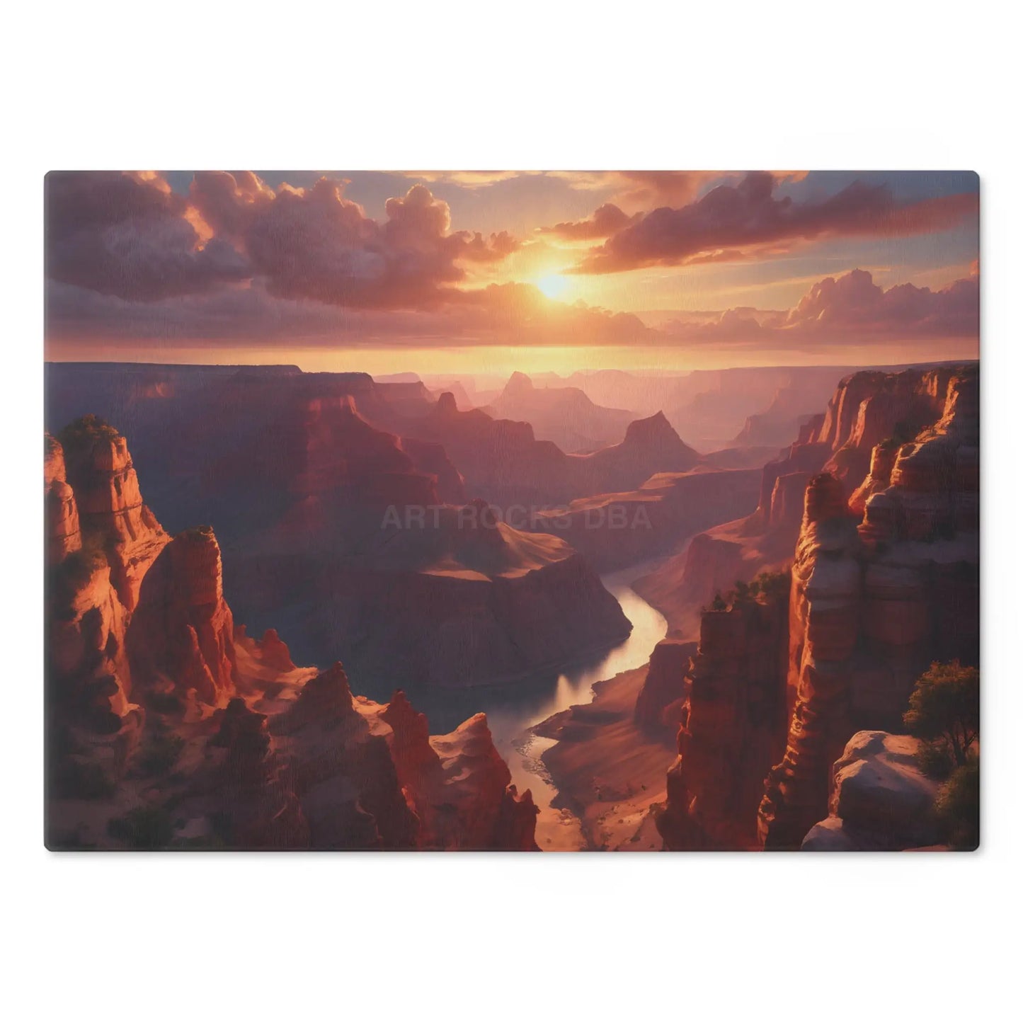 Desert Canyon Sunset Cutting Board — Scenic Grand Canyon River Landscape - Home Decor