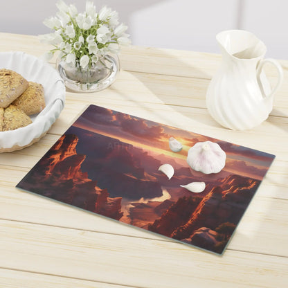 Desert Canyon Sunset Cutting Board — Scenic Grand Canyon River Landscape - Home Decor