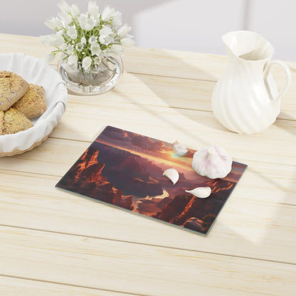 Desert Canyon Sunset Cutting Board — Scenic Grand Canyon River Landscape - Home Decor