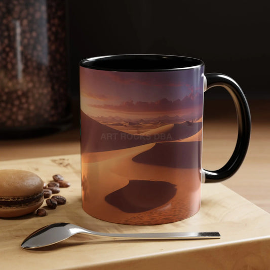 Desert Dunes Accent Coffee Mug — Sunset Sandscape 11/15oz - 11oz / Black - Mug