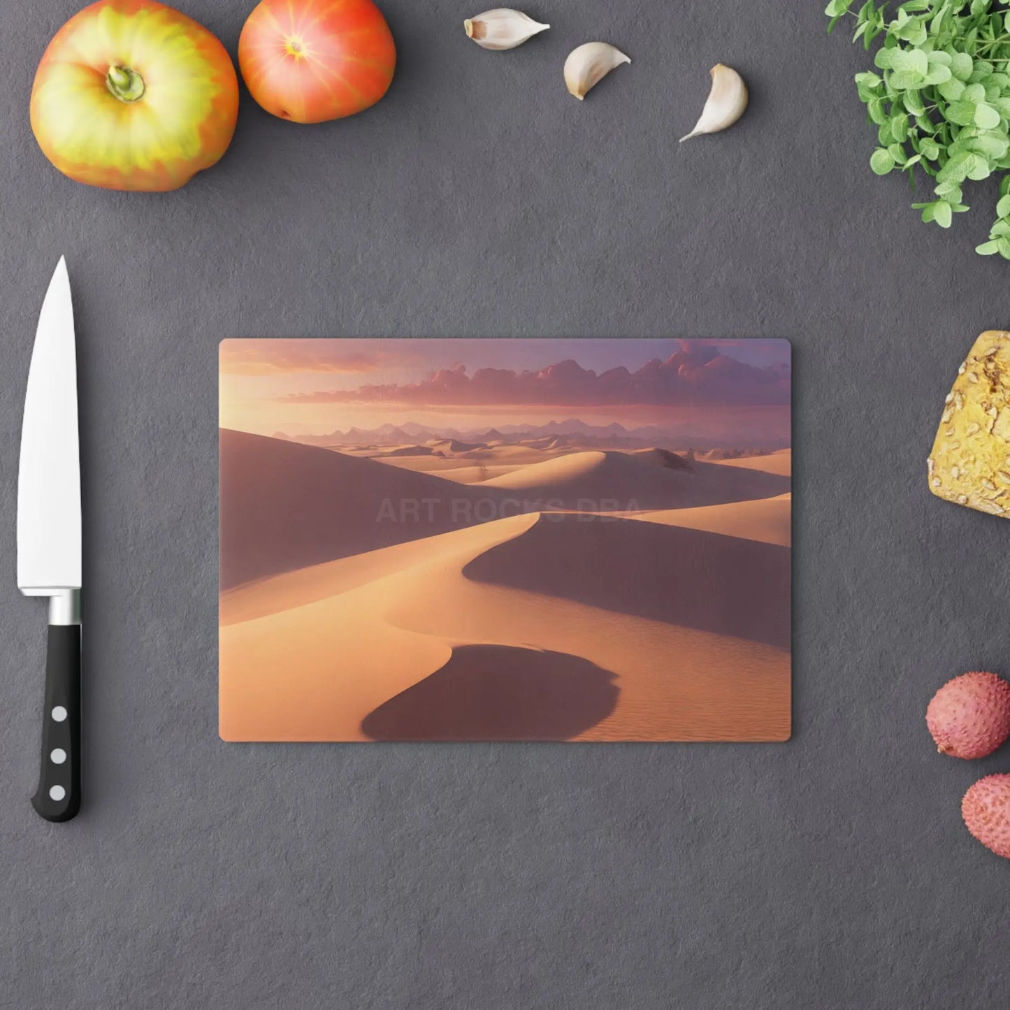 Desert Dunes Glass Cutting Board — Sunset Sandscape Kitchen Decor - Home Decor