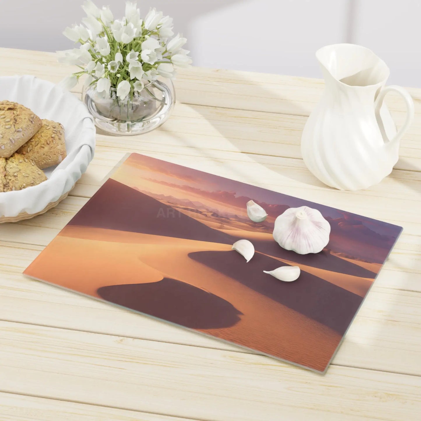 Desert Dunes Glass Cutting Board — Sunset Sandscape Kitchen Decor - Home Decor