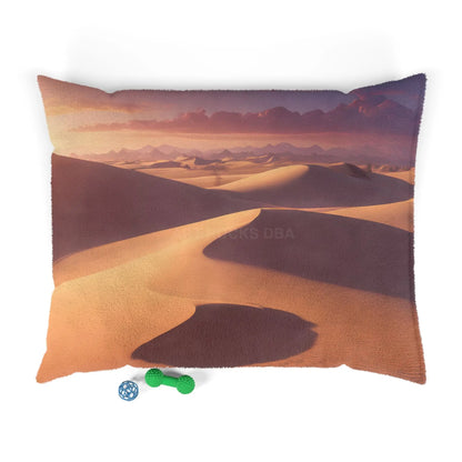 Desert Dunes Pet Bed — Cozy Sunset Sandscape Cushion for Dogs & Cats - 50’’ × 40’’ - Pets