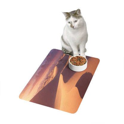 Desert Dunes Pet Food Mat — 12x18 Non-Slip Feeding Placemat - 12’’ × 18’’ / Rectangle - Pets