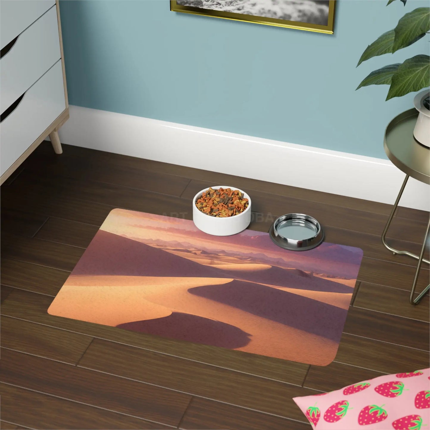 Desert Dunes Pet Food Mat — 12x18 Non-Slip Feeding Placemat - 12’’ × 18’’ / Rectangle - Pets