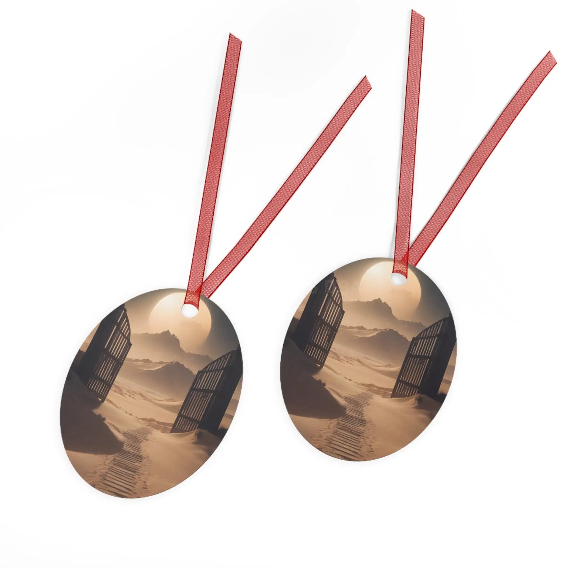 Desert Gate Metal Ornament — Serene Sand Dunes Holiday Decoration - Home Decor