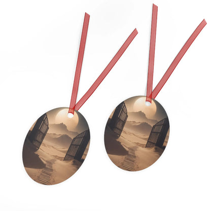Desert Gate Metal Ornament — Serene Sand Dunes Holiday Decoration - Home Decor