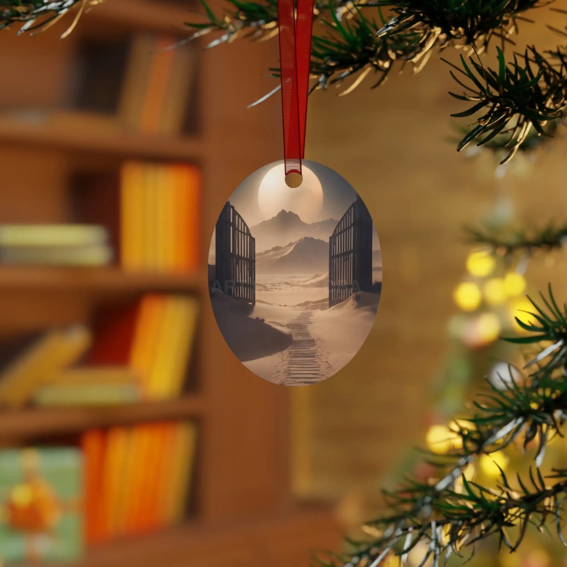 Desert Gate Metal Ornament — Serene Sand Dunes Holiday Decoration - Home Decor