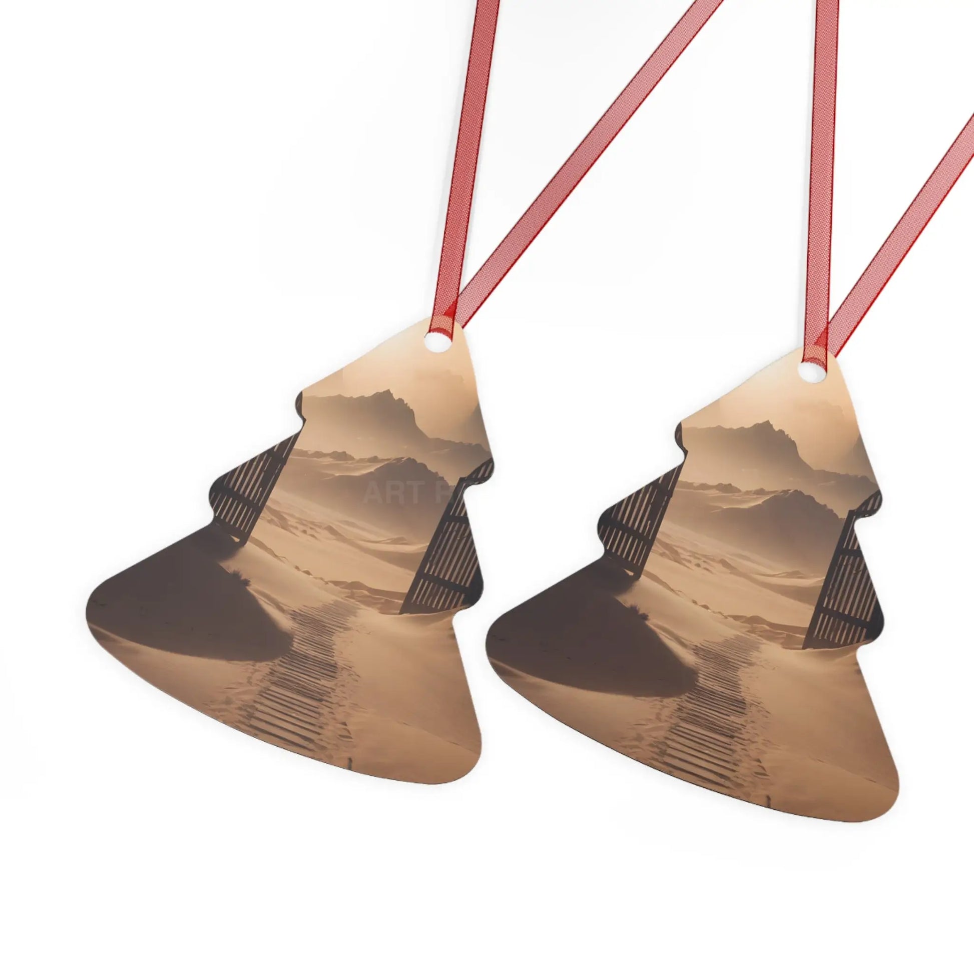 Desert Gate Metal Ornament — Serene Sand Dunes Holiday Decoration - Home Decor