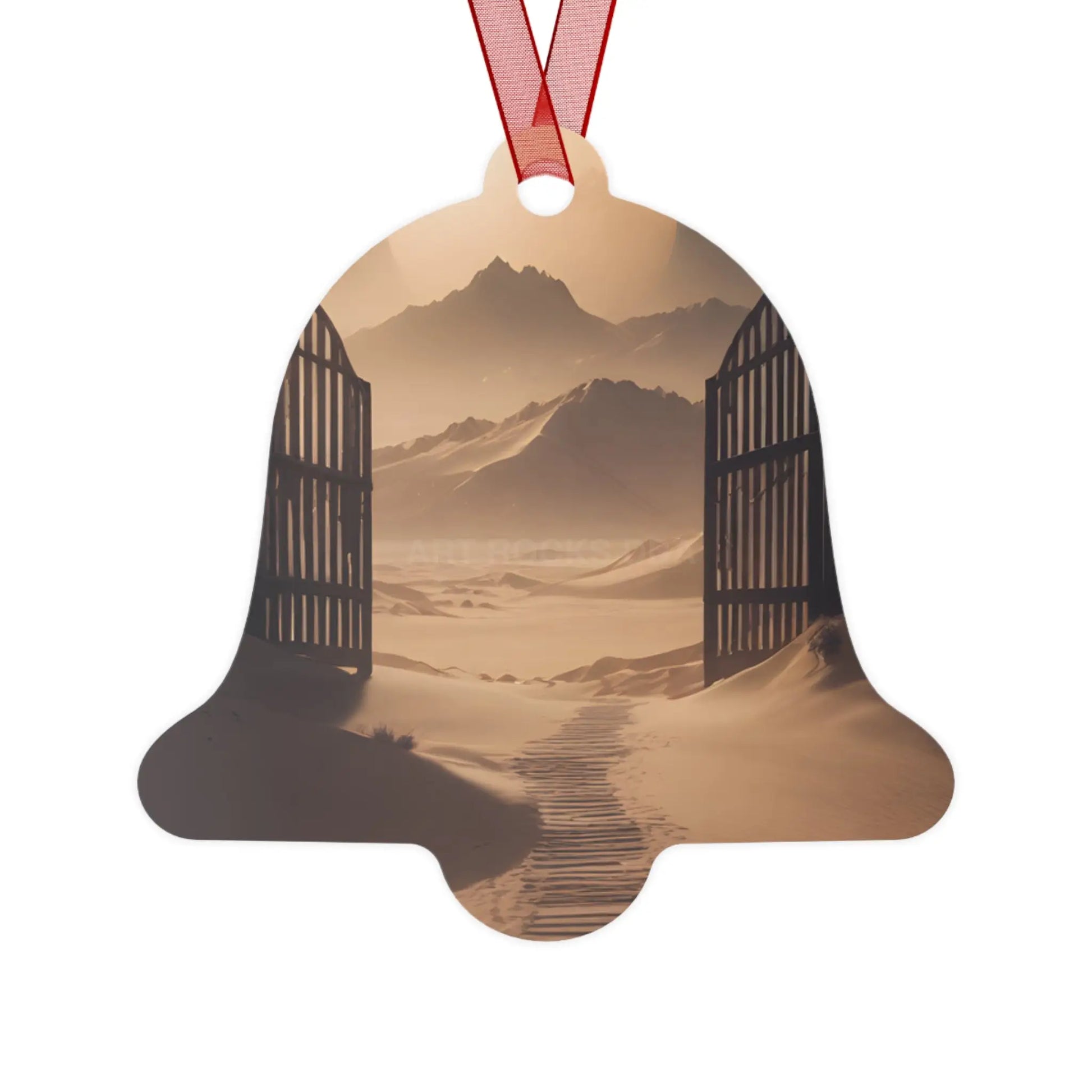 Desert Gate Metal Ornament — Serene Sand Dunes Holiday Decoration - Bell / One Size - Home Decor
