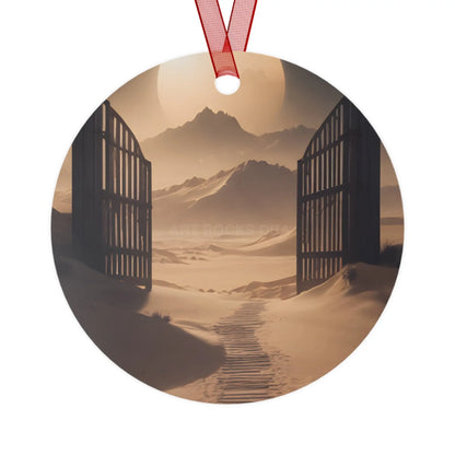 Desert Gate Metal Ornament — Serene Sand Dunes Holiday Decoration - Home Decor