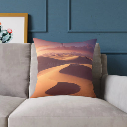 Desert Oasis at Sunset Square Pillow Boho Decor Home Accent Gift for Nature Lovers Cozy Throw Pillow Bohemian Style