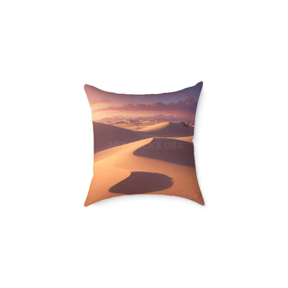 Desert Oasis at Sunset Square Pillow Boho Decor Home Accent Gift for Nature Lovers Cozy Throw Pillow Bohemian Style