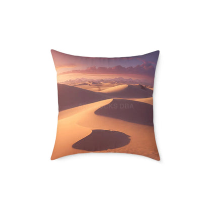 Desert Oasis at Sunset Square Pillow Boho Decor Home Accent Gift for Nature Lovers Cozy Throw Pillow Bohemian Style