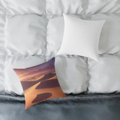 Desert Oasis at Sunset Square Pillow Boho Decor Home Accent Gift for Nature Lovers Cozy Throw Pillow Bohemian Style