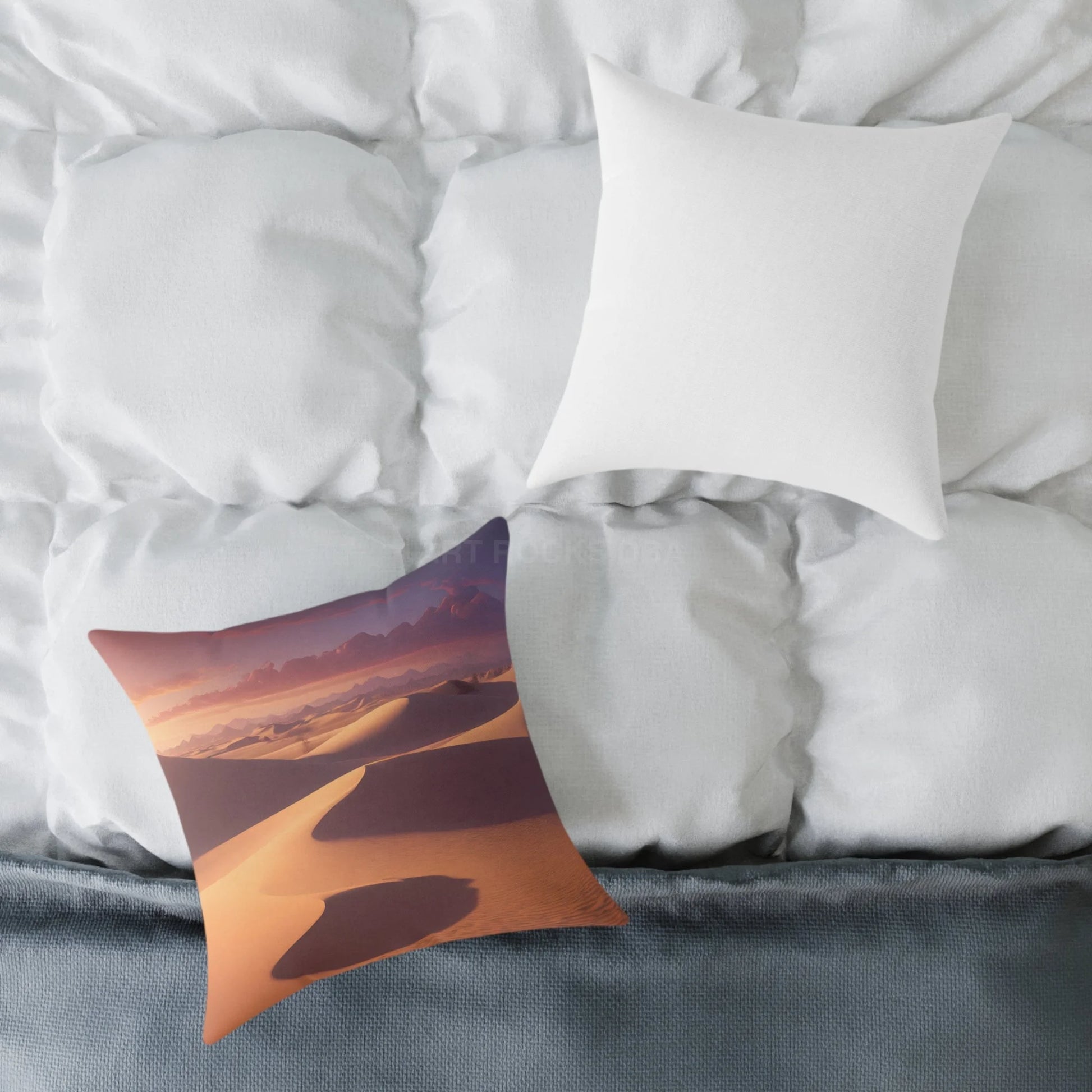Desert Oasis at Sunset Square Pillow Boho Decor Home Accent Gift for Nature Lovers Cozy Throw Pillow Bohemian Style