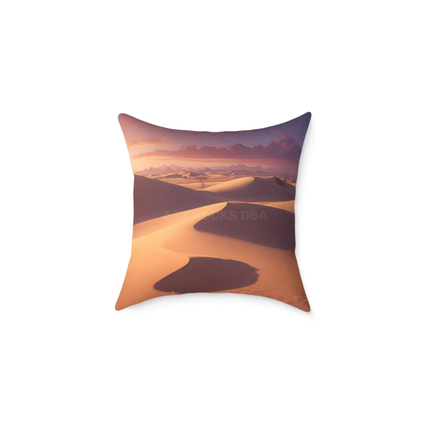 Desert Oasis at Sunset Square Pillow Boho Decor Home Accent Gift for Nature Lovers Cozy Throw Pillow Bohemian Style