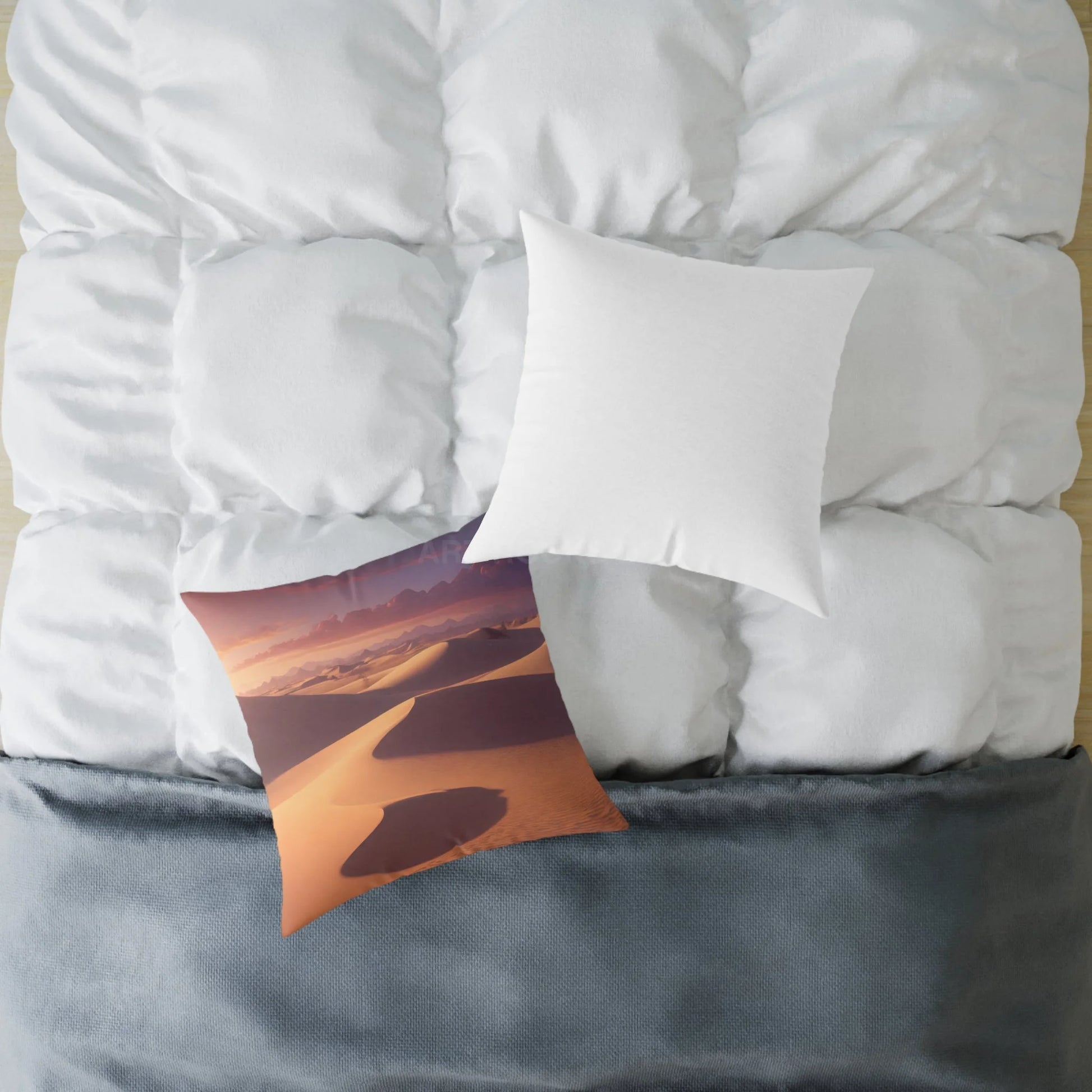 Desert Oasis at Sunset Square Pillow Boho Decor Home Accent Gift for Nature Lovers Cozy Throw Pillow Bohemian Style