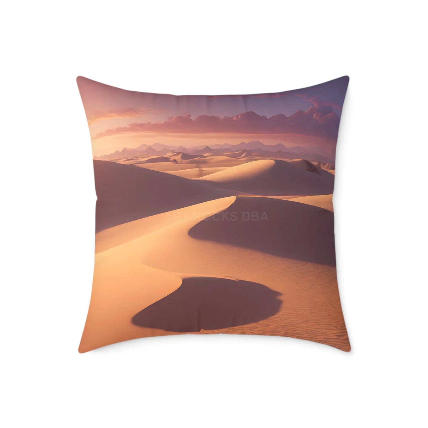 Desert Oasis at Sunset Square Pillow Boho Decor Home Accent Gift for Nature Lovers Cozy Throw Pillow Bohemian Style