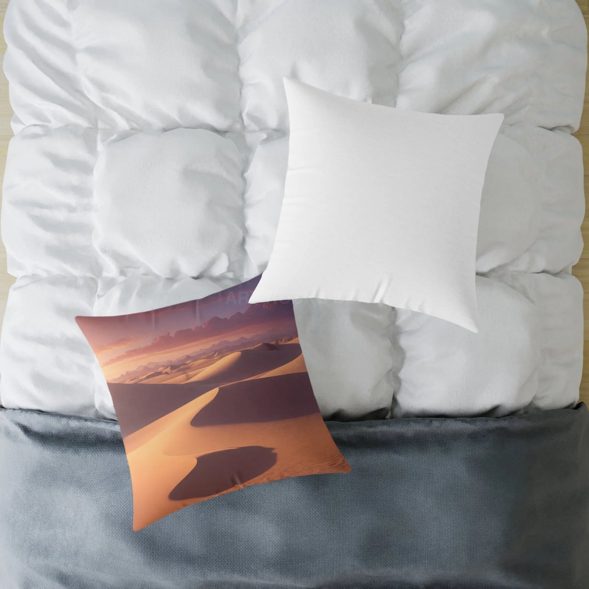 Desert Oasis at Sunset Square Pillow Boho Decor Home Accent Gift for Nature Lovers Cozy Throw Pillow Bohemian Style