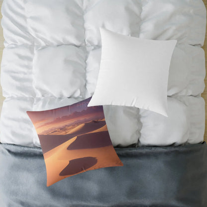 Desert Oasis at Sunset Square Pillow Boho Decor Home Accent Gift for Nature Lovers Cozy Throw Pillow Bohemian Style