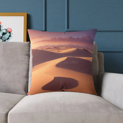 Desert Oasis at Sunset Square Pillow Boho Decor Home Accent Gift for Nature Lovers Cozy Throw Pillow Bohemian Style