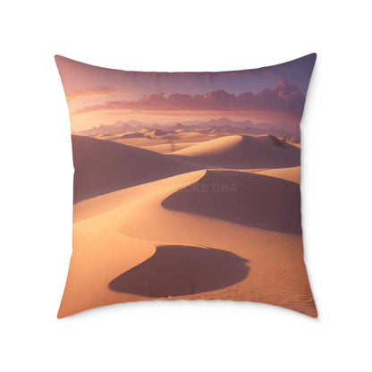 Desert Oasis at Sunset Square Pillow Boho Decor Home Accent Gift for Nature Lovers Cozy Throw Pillow Bohemian Style