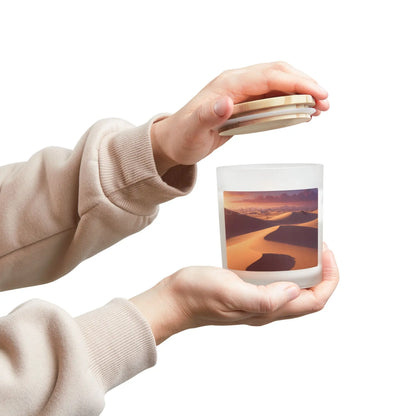 Desert Sunset Frosted Glass Candle — 11oz Aromatherapy Home Decor - Home Decor