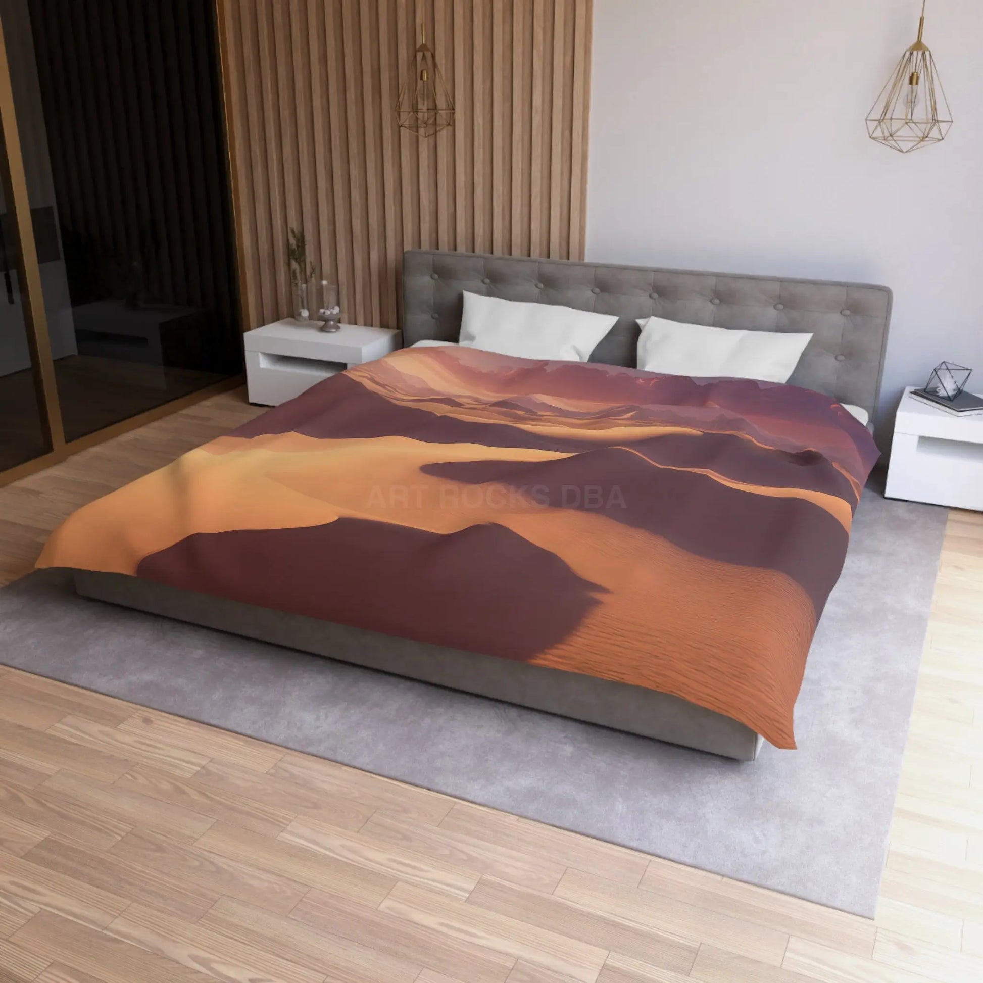 Desert Sunset Microfiber Duvet Cover - Soft and Elegant Bedding - Home Decor
