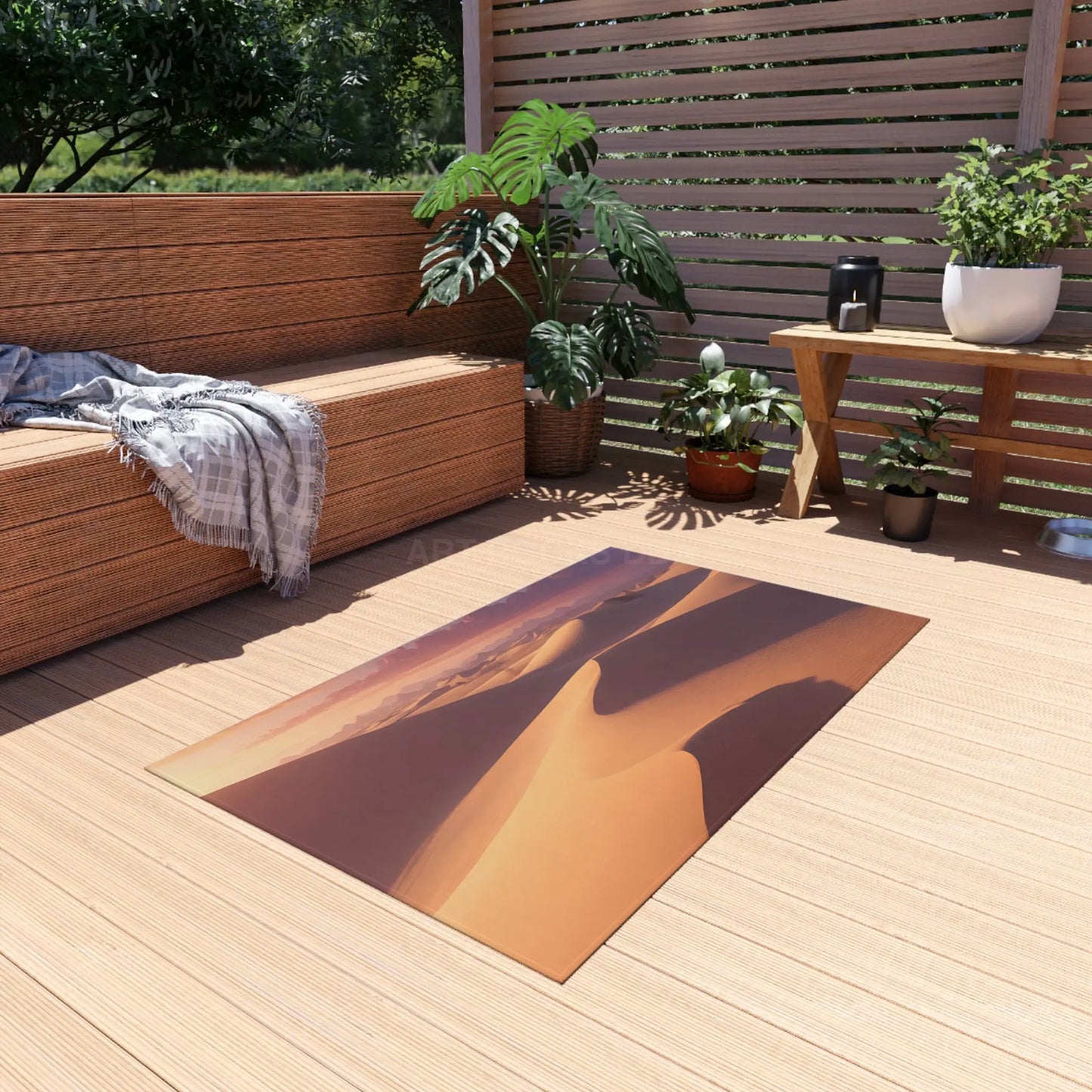 Desert Sunset Outdoor Rug Patio Decor Garden Mat Camping Essential Boho Home Accessory - Home Decor