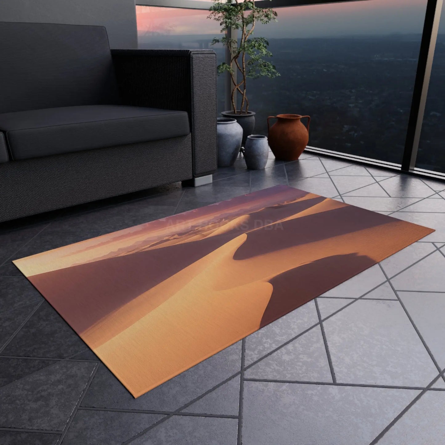 Desert Sunset Outdoor Rug Patio Decor Garden Mat Camping Essential Boho Home Accessory - Home Decor