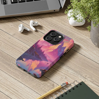 Dreamy Cotton Candy Mountain Landscape Phone Cases Tough Phone Covers Nature Lover Gifts Phone Accessories Outdoor