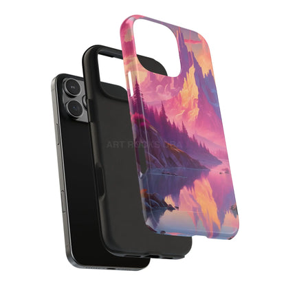 Dreamy Cotton Candy Mountain Landscape Phone Cases Tough Phone Covers Nature Lover Gifts Phone Accessories Outdoor