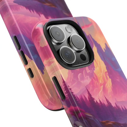Dreamy Cotton Candy Mountain Landscape Phone Cases Tough Phone Covers Nature Lover Gifts Phone Accessories Outdoor