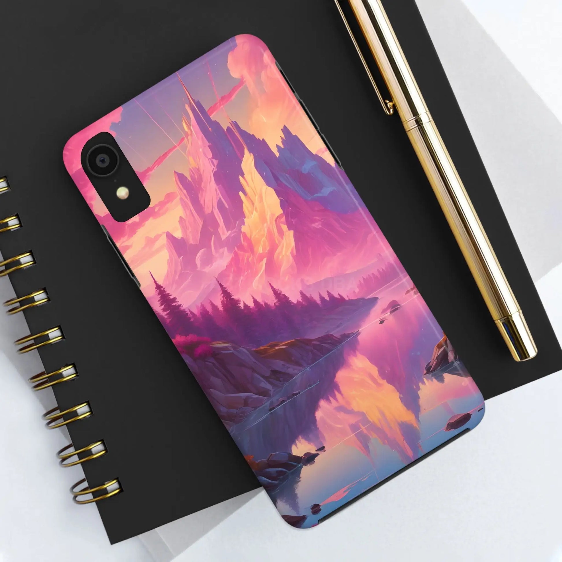Dreamy Cotton Candy Mountain Landscape Phone Cases Tough Phone Covers Nature Lover Gifts Phone Accessories Outdoor