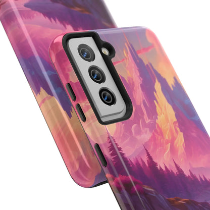 Dreamy Cotton Candy Mountain Landscape Phone Cases Tough Phone Covers Nature Lover Gifts Phone Accessories Outdoor