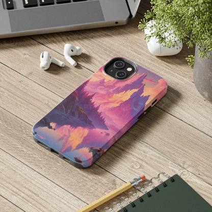 Dreamy Cotton Candy Mountain Landscape Phone Cases Tough Phone Covers Nature Lover Gifts Phone Accessories Outdoor