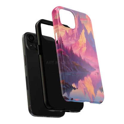 Dreamy Cotton Candy Mountain Landscape Phone Cases Tough Phone Covers Nature Lover Gifts Phone Accessories Outdoor