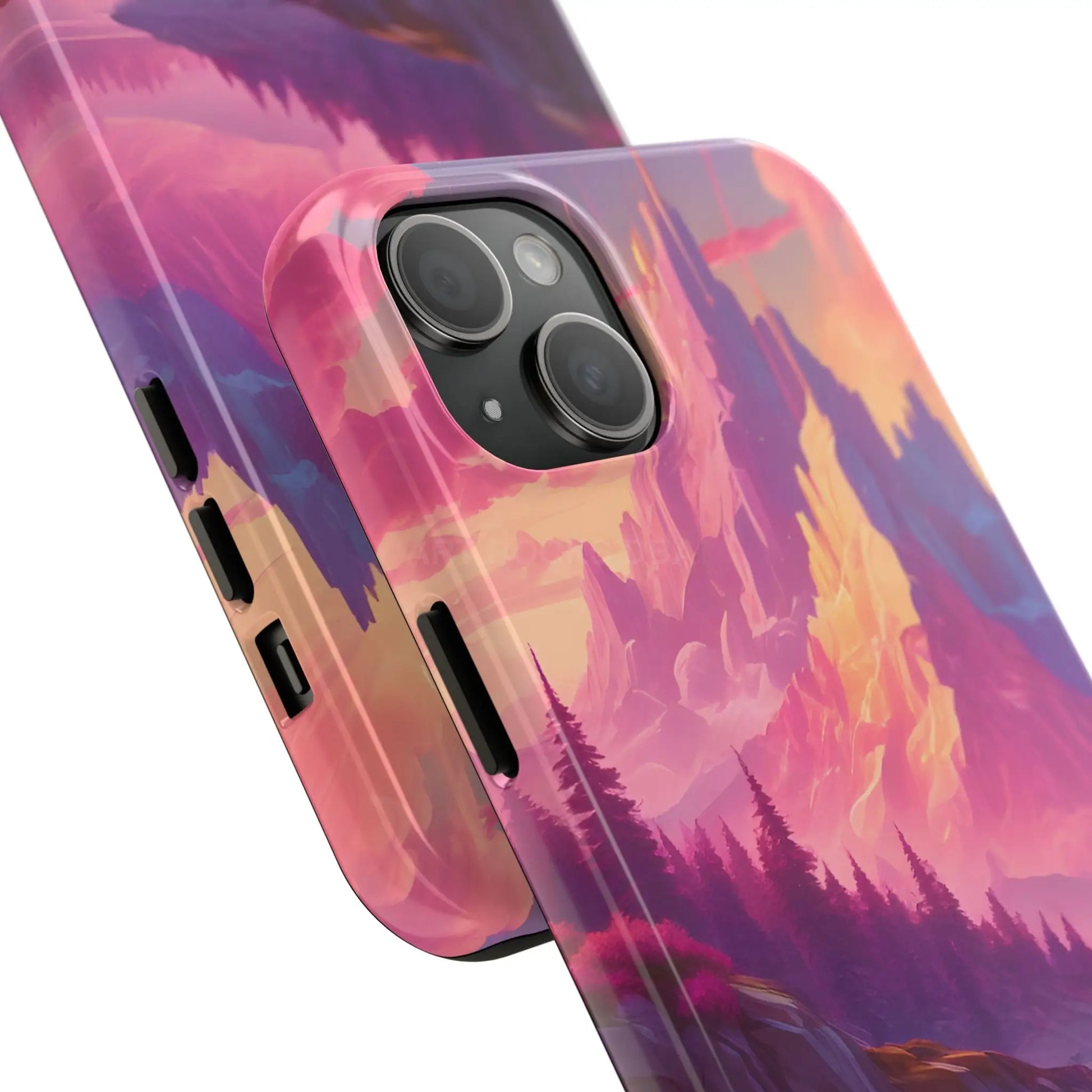 Dreamy Cotton Candy Mountain Landscape Phone Cases Tough Phone Covers Nature Lover Gifts Phone Accessories Outdoor