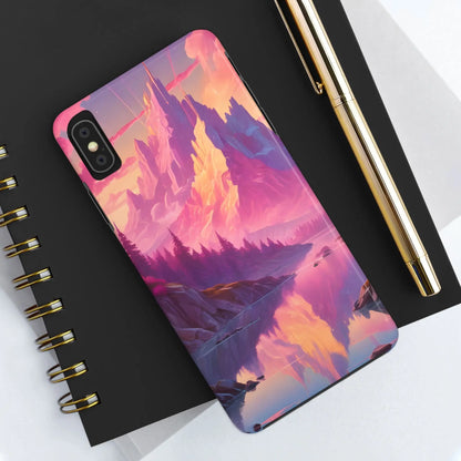 Dreamy Cotton Candy Mountain Landscape Phone Cases Tough Phone Covers Nature Lover Gifts Phone Accessories Outdoor