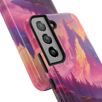 Dreamy Cotton Candy Mountain Landscape Phone Cases Tough Phone Covers Nature Lover Gifts Phone Accessories Outdoor