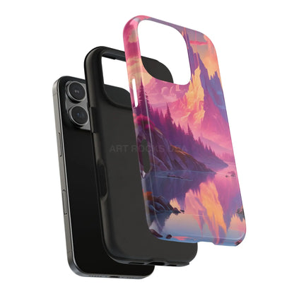 Dreamy Cotton Candy Mountain Landscape Phone Cases Tough Phone Covers Nature Lover Gifts Phone Accessories Outdoor