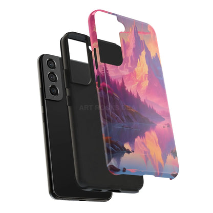 Dreamy Cotton Candy Mountain Landscape Phone Cases Tough Phone Covers Nature Lover Gifts Phone Accessories Outdoor